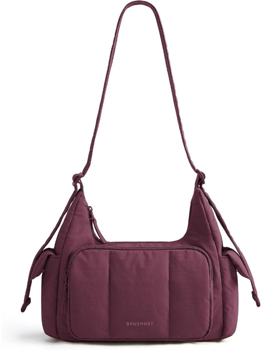 〽️Women's Cherry Red Puffer Lightweight Nylon Everyday Travel Crossbody Hobo Bag